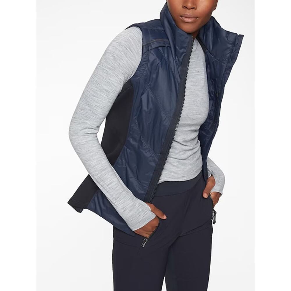 Athleta Rock Ridge Black Quilted PrimaLoft Full Zip Vest-Size Small - Picture 2 of 12